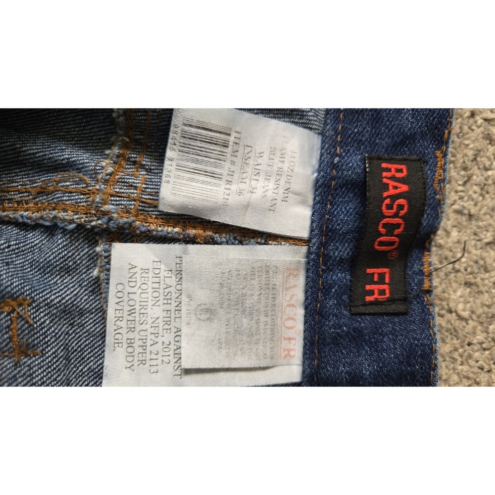 RASCO FR Jeans 31x36 HRC 2 Flame Resistant Work Pants NFPA 2112 Denim - Picture 3 of 10